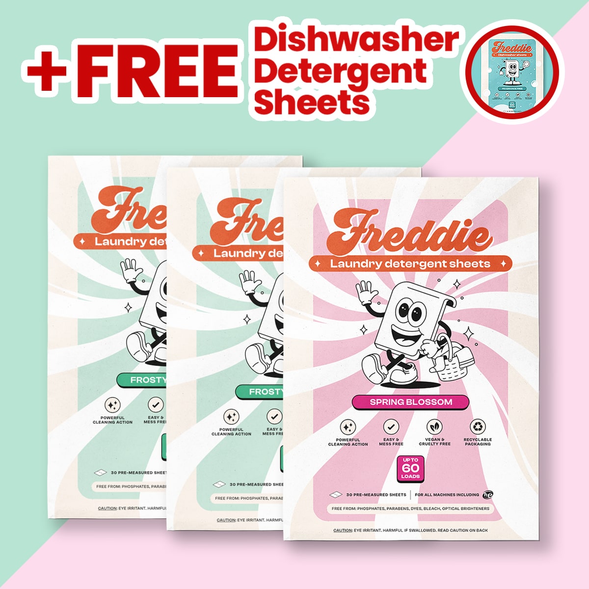 3x Laundry Detergent Sheets + Free 1x Dishwasher Detergent Sheets