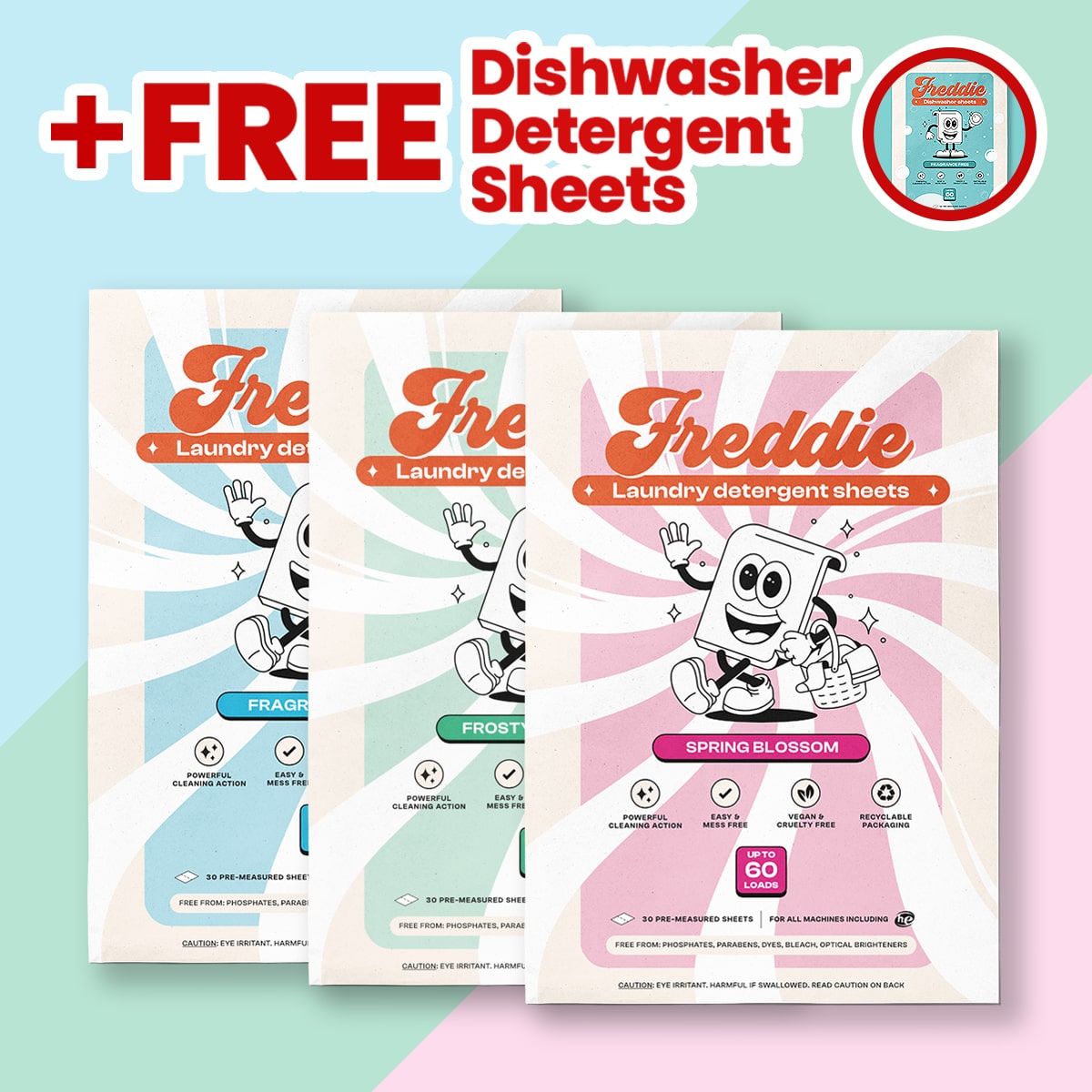 3x Laundry Detergent Sheets + Free 1x Dishwasher Detergent Sheets
